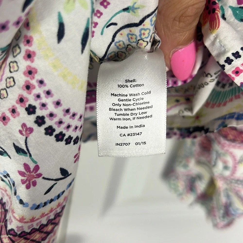 Talbots Petites Paisley Peasant top Medium - Picture 5 of 5